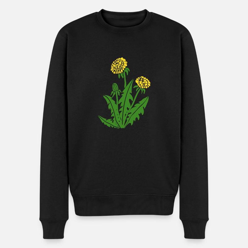 löwenzahn löwe pusteblume butterblume dandy lion - Männer Premium Bio Pullover - Schwarz