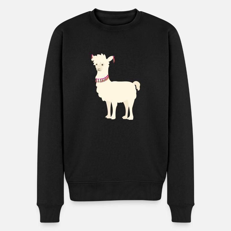 Lama - Männer Premium Bio Pullover - Schwarz