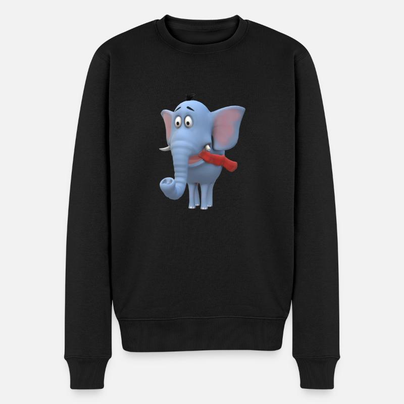 Éléphant Bébé Enfant - Pull Premium bio Homme - noir