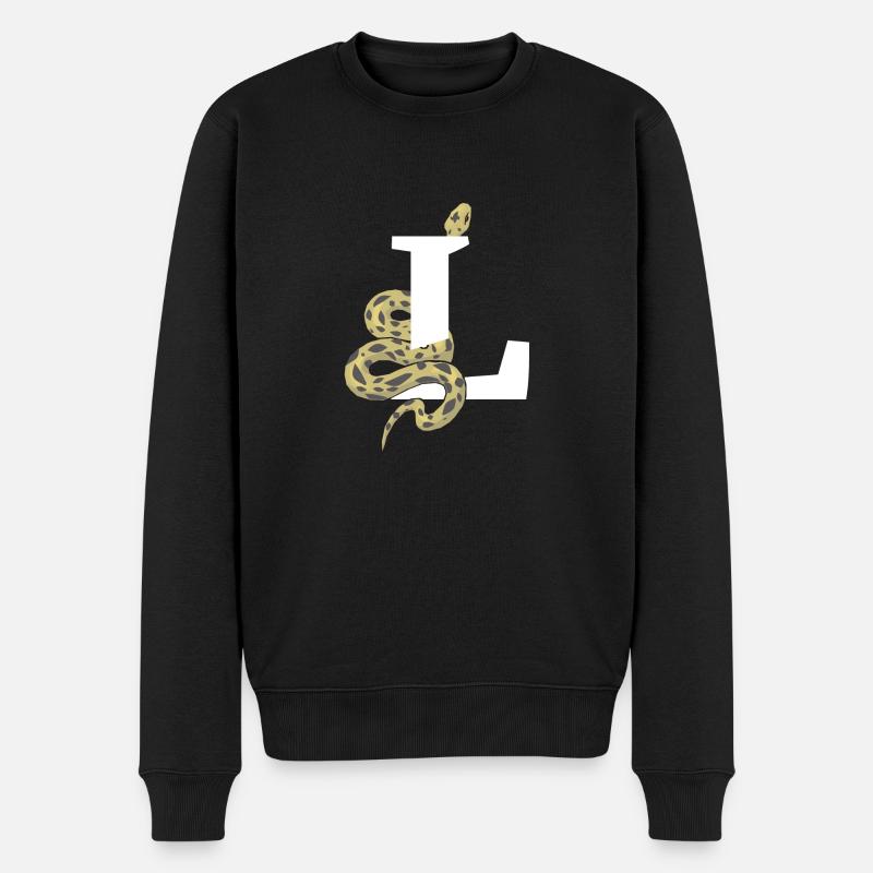 Lettre l serpent - Pull Premium bio Homme - noir
