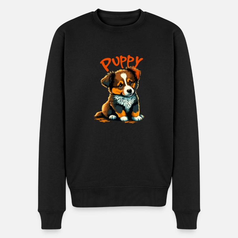 Puppy 1 Hundewelpe - Männer Premium Bio Pullover - Schwarz