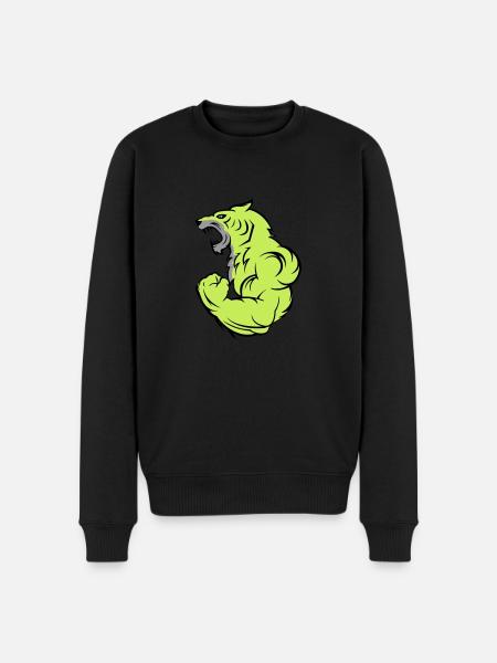 strong tiger 02 - Männer Premium Bio Pullover - Schwarz
