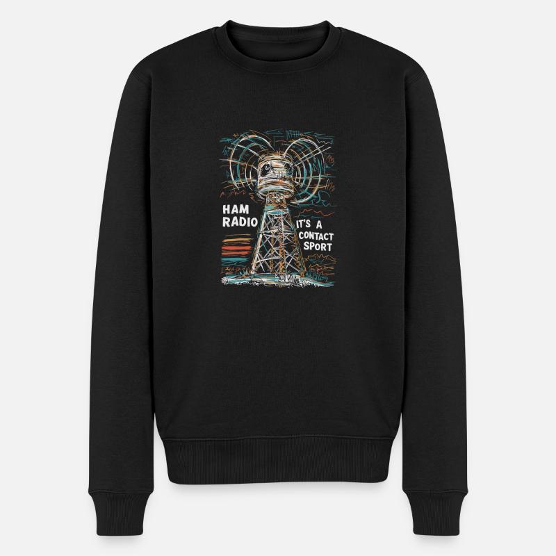 Ham Radio – Kontakt ist alles! - Männer Premium Bio Pullover - Schwarz