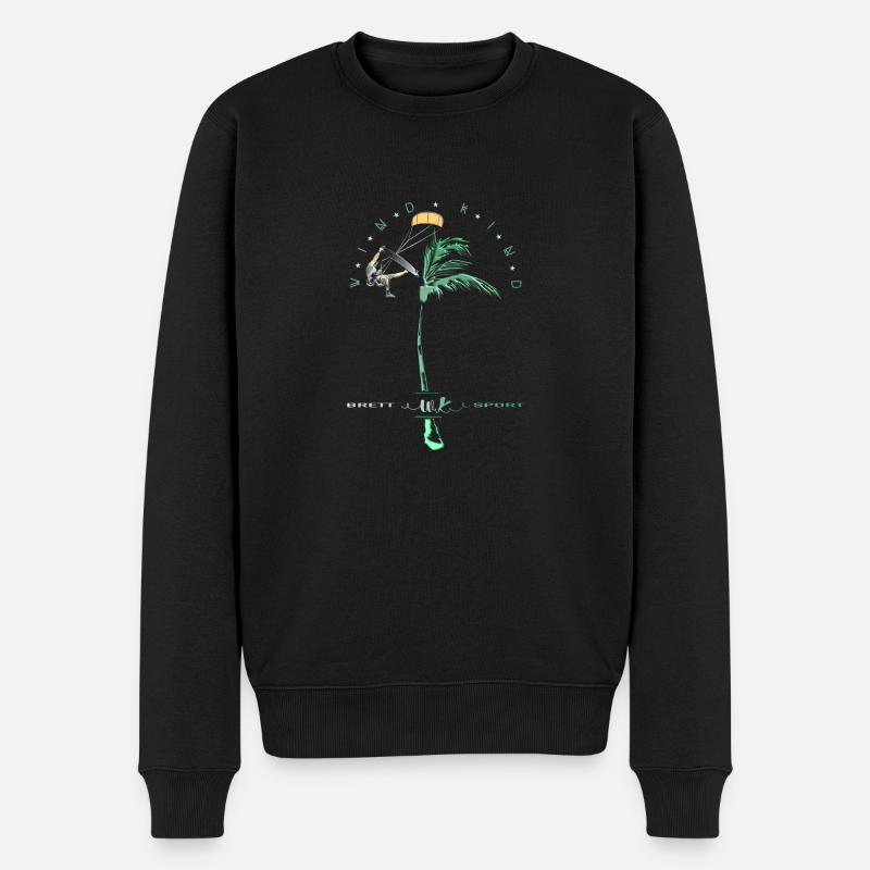 Windkind Surfers - Männer Premium Bio Pullover - Schwarz