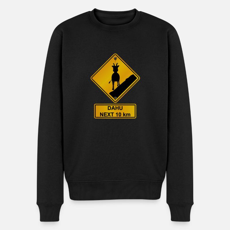 Danger roadsign traversee de dahu 2 - Pull Premium bio Homme - noir