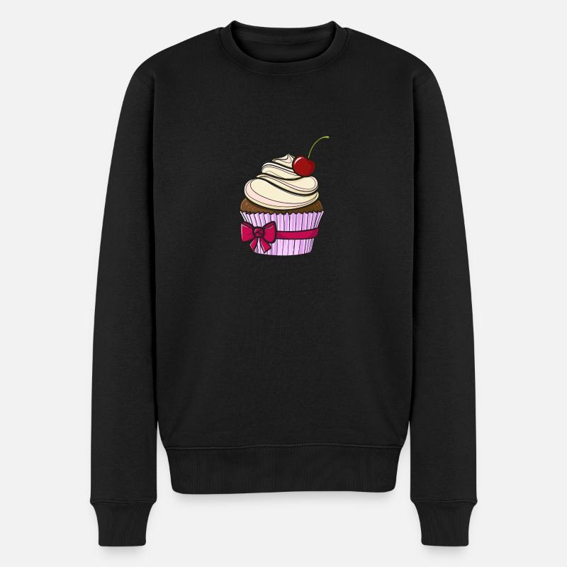 Sweet comic Cupcake - Männer Premium Bio Pullover - Schwarz