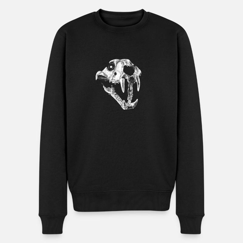 Fuchs Schädel - Männer Premium Bio Pullover - Schwarz