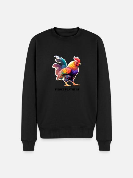 FIERCE FEATHERS - Männer Premium Bio Pullover - Schwarz