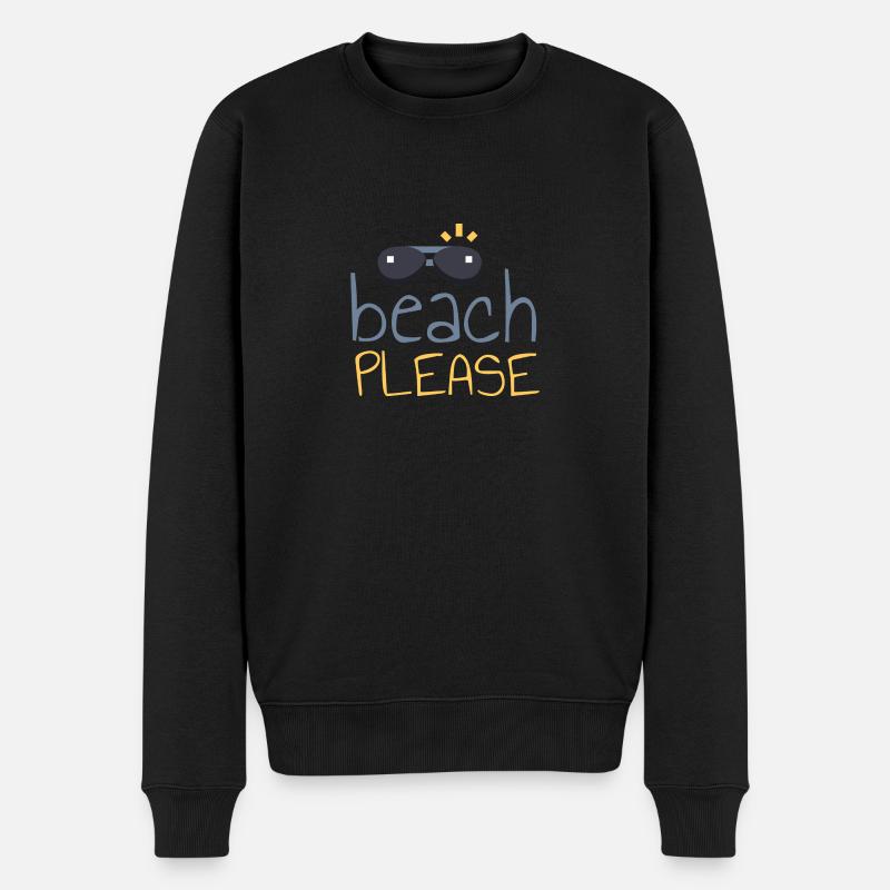 Strand bitte - Männer Premium Bio Pullover - Schwarz