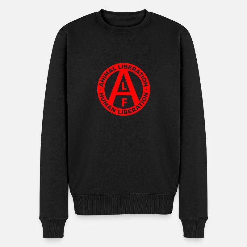 A.L.F. Animal Liberation Human Liberation red - Männer Premium Bio Pullover - Schwarz