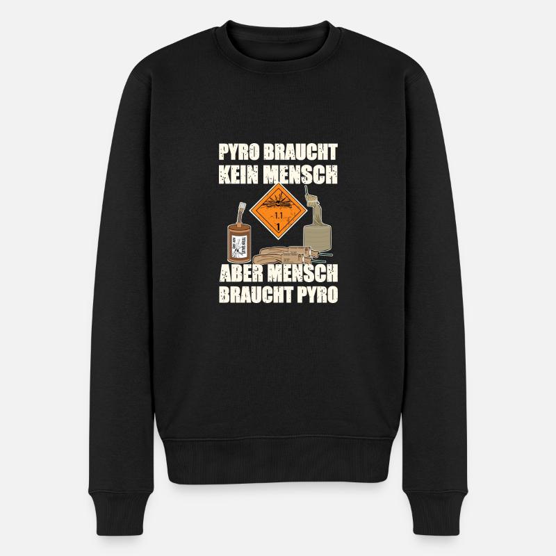 Pyro Silvester - Männer Premium Bio Pullover - Schwarz