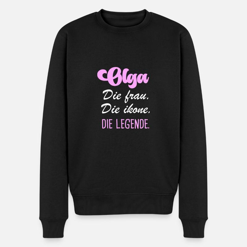 Olga die legende - Männer Premium Bio Pullover - Schwarz