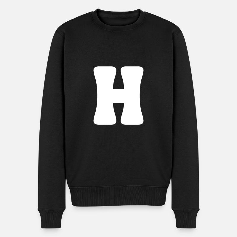H - Männer Premium Bio Pullover - Schwarz