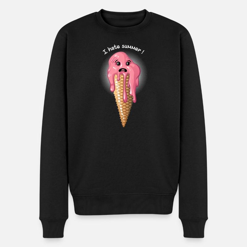 I hate summer - Männer Premium Bio Pullover - Schwarz