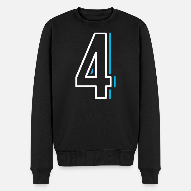 Nummer 4 - Vier - Männer Premium Bio Pullover - Schwarz