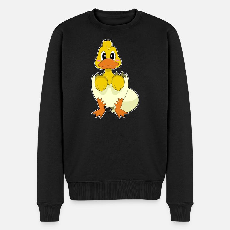 Duck Eggshell - Men's Premium Organic Jumper - black