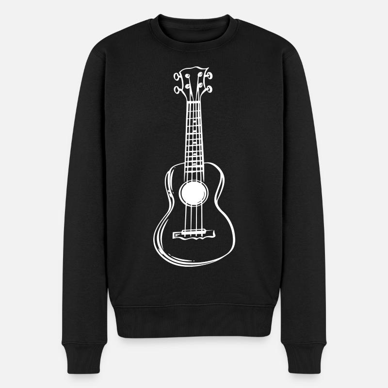 Dessin de ukulélé - Pull Premium bio Homme - noir