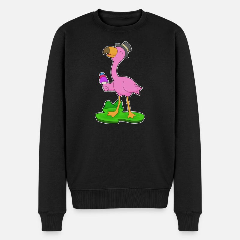 Flamingo Waffeleis - Männer Premium Bio Pullover - Schwarz