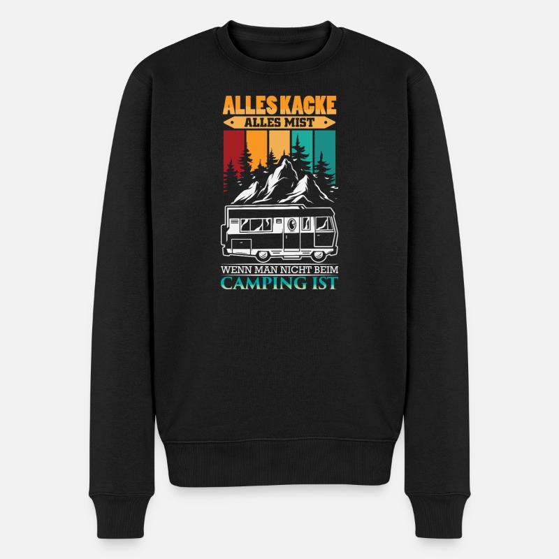 Camper Camping Caravane Dicton - Pull Premium bio Homme - noir