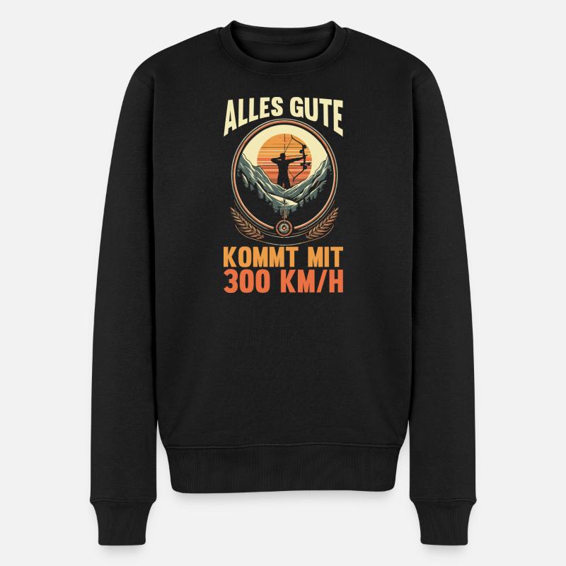Bogenschütze Bogensport Bogenschießen - Männer Premium Bio Pullover - Schwarz