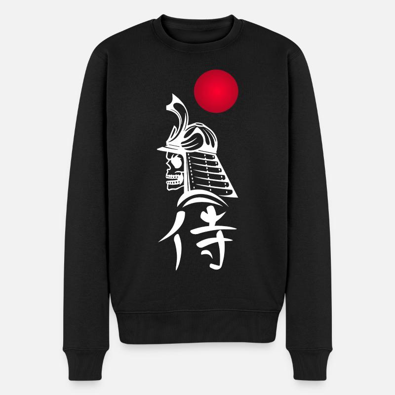 Samouraï blanc et soleil rouge - Pull Premium bio Homme - noir