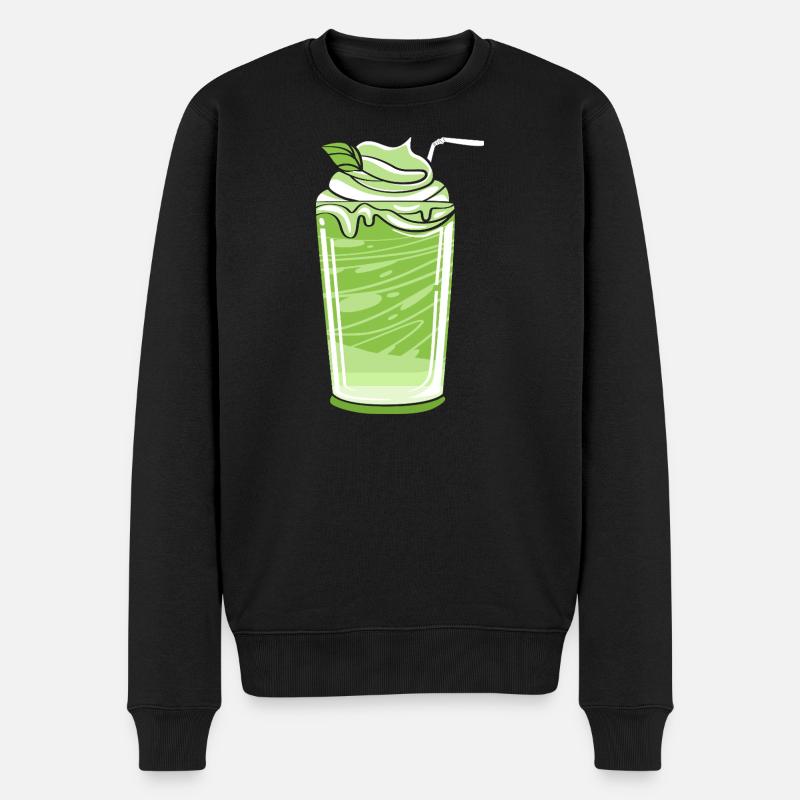 Matcha - Männer Premium Bio Pullover - Schwarz