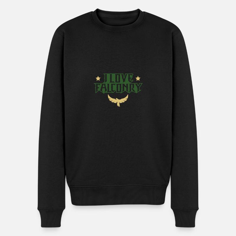 ich liebe falknerei - Männer Premium Bio Pullover - Schwarz