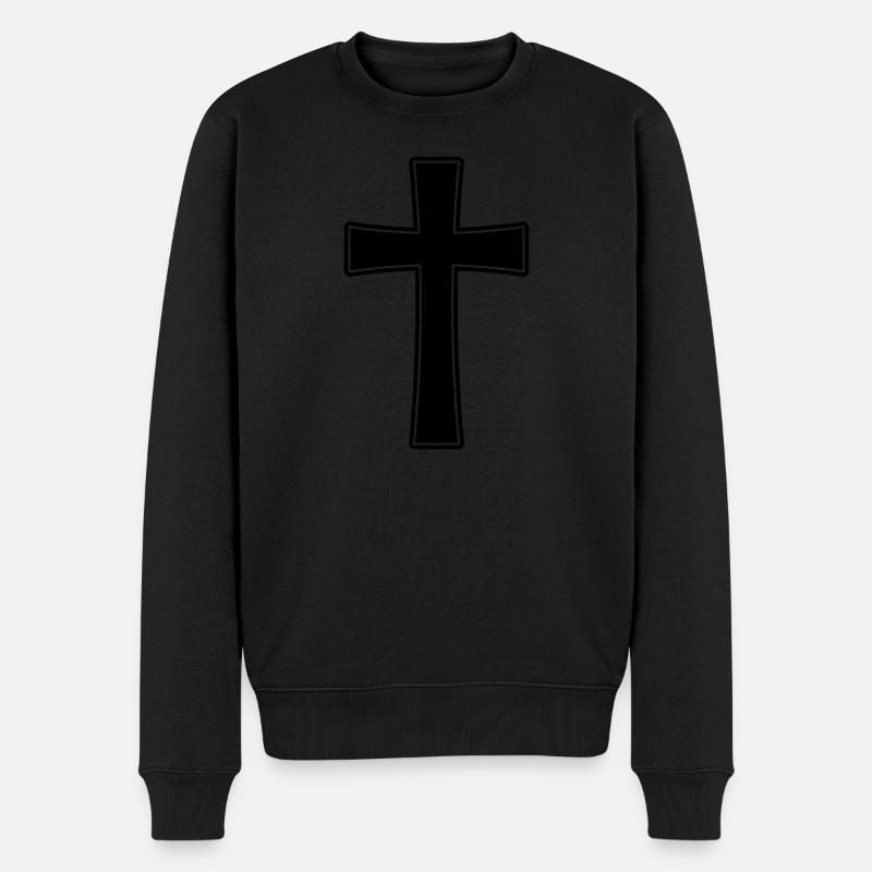 Croix de religion chrétienne - Pull Premium bio Homme - noir