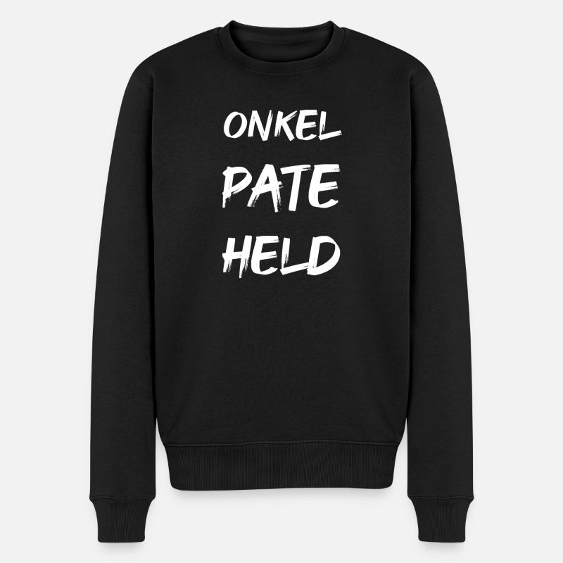 Onkel Pate Held - Männer Premium Bio Pullover - Schwarz
