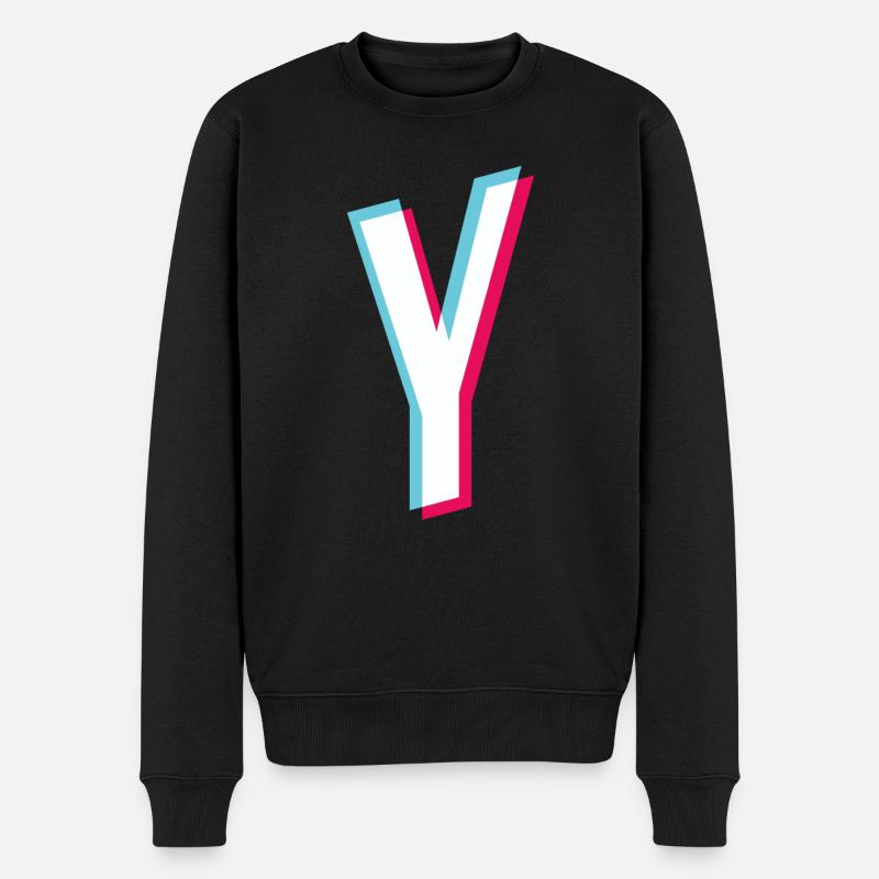 Y - lettre Y - Pull Premium bio Homme - noir