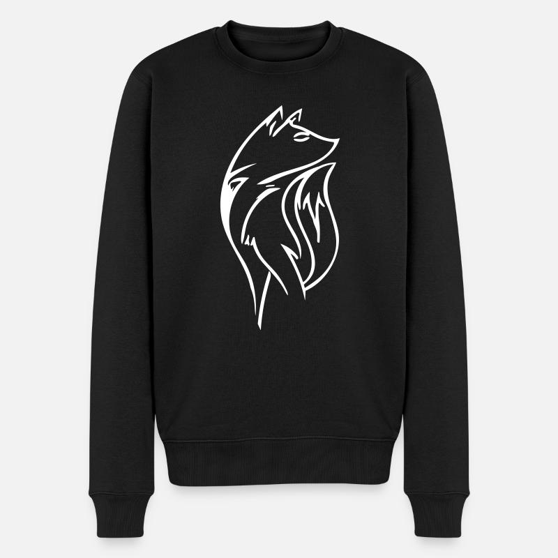 Renard intelligent Vector - Pull Premium bio Homme - noir