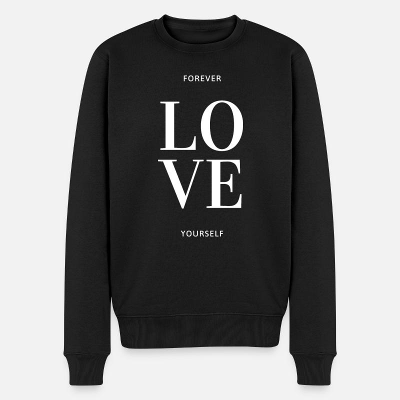 Forever Love yourself - Männer Premium Bio Pullover - Schwarz