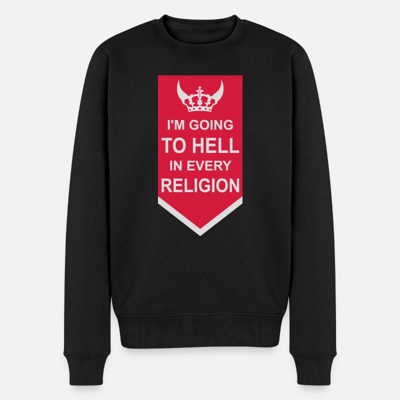 im going to hell - Männer Premium Bio Pullover - Schwarz