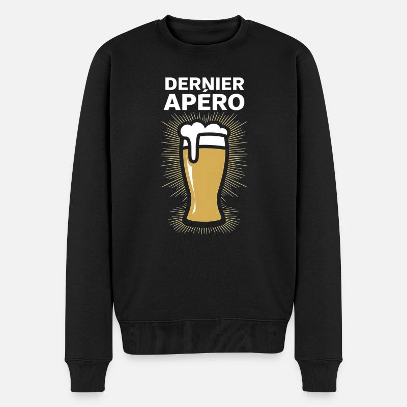 tee shirt Dernier apéro – EVG - Pull Premium bio Homme - noir
