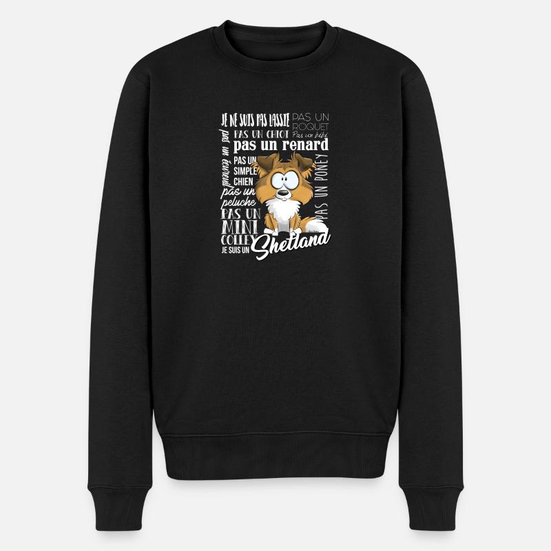 Je Suis Shetland - Fauve FR - Pull Premium bio Homme - noir