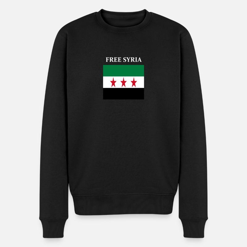 Free Syria - Männer Premium Bio Pullover - Schwarz