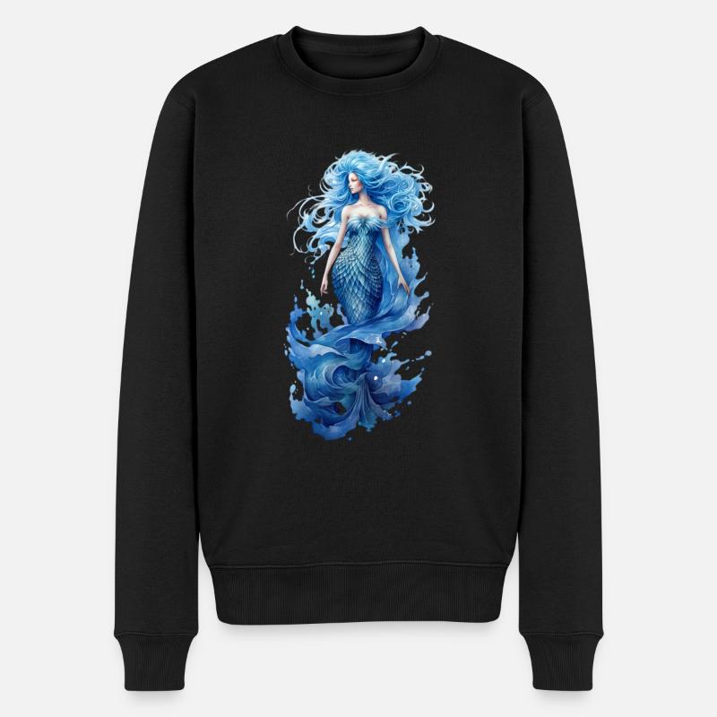 Wunderschöne Meerjungfrau für Mädchen - Männer Premium Bio Pullover - Schwarz