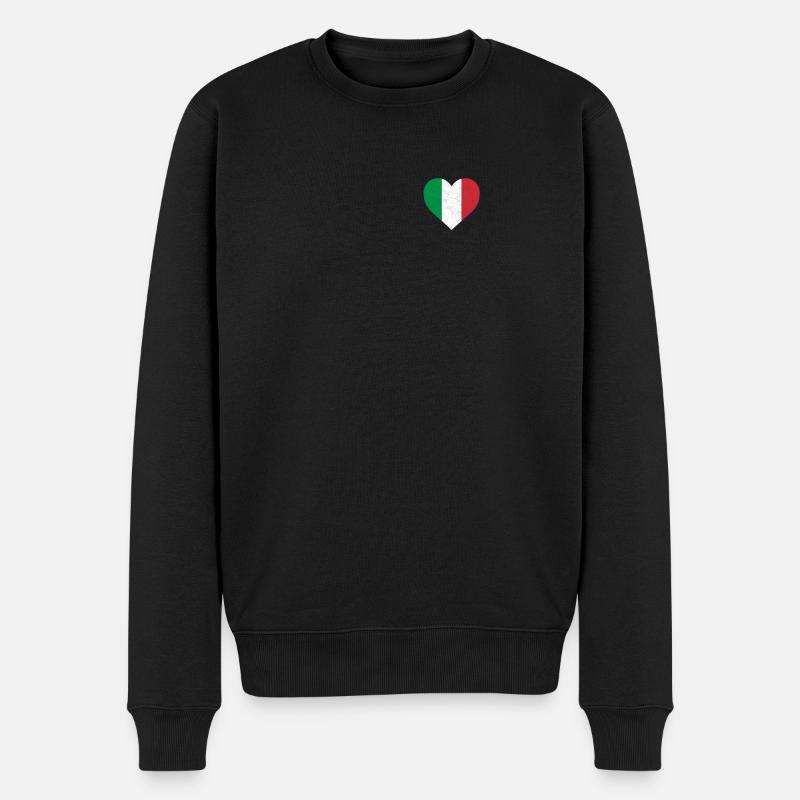 Italie Chemise de drapeau de coeur - Chemise italienne - Pull Premium bio Homme - noir