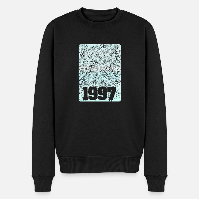 Nummer 1997 - Männer Premium Bio Pullover - Schwarz