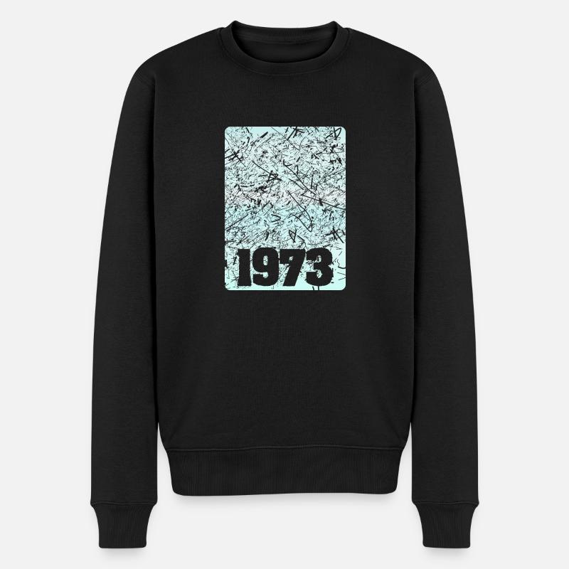 Jahr 1973 - Männer Premium Bio Pullover - Schwarz