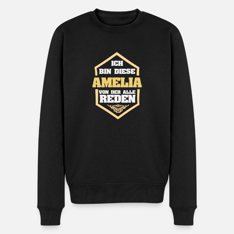 Geschenk für Amelia - Männer Premium Bio Pullover - Schwarz