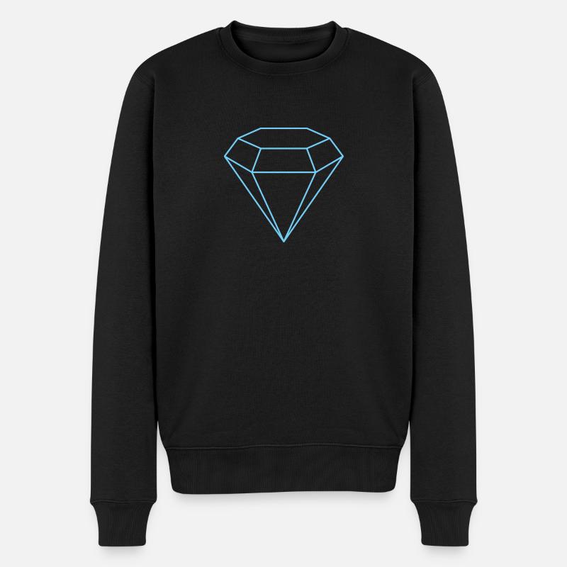 Diamant - Männer Premium Bio Pullover - Schwarz