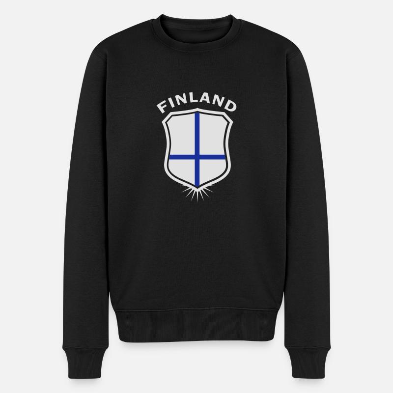 Wappen Finland Suomi - Männer Premium Bio Pullover - Schwarz