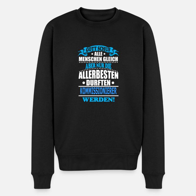 KOMMISSIONIERER - Männer Premium Bio Pullover - Schwarz