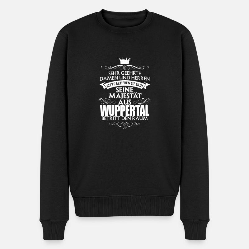 WUPPERTAL - Majestät - Männer Premium Bio Pullover - Schwarz