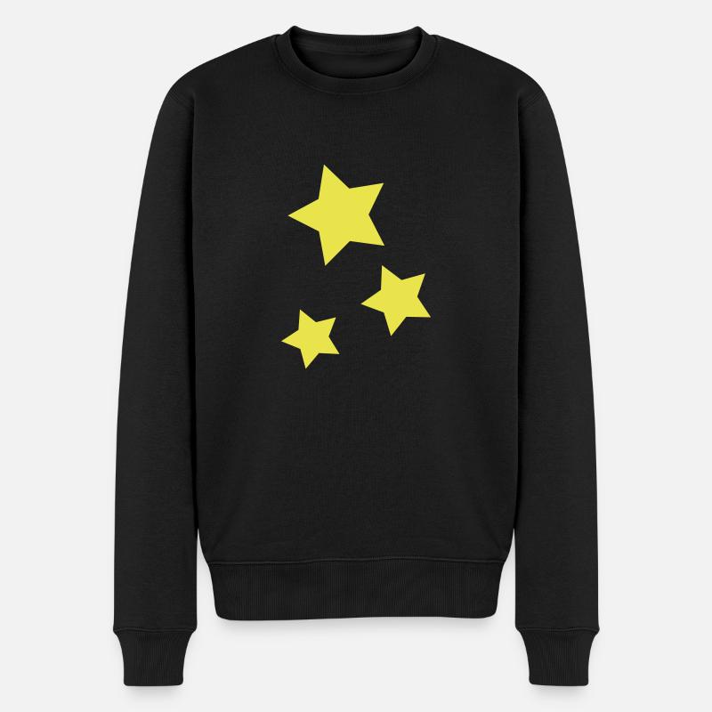 Stern / 3Sterne - Männer Premium Bio Pullover - Schwarz
