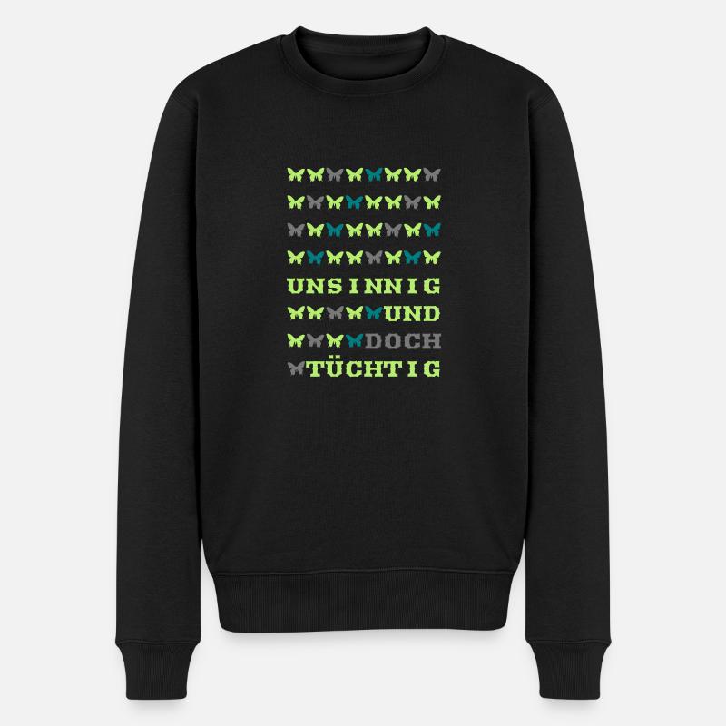 cadeau compétent absurde disant papillon - Pull Premium bio Homme - noir