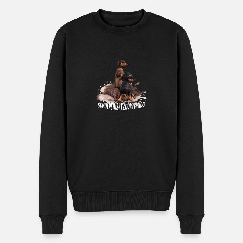 Dackel - Männer Premium Bio Pullover - Schwarz