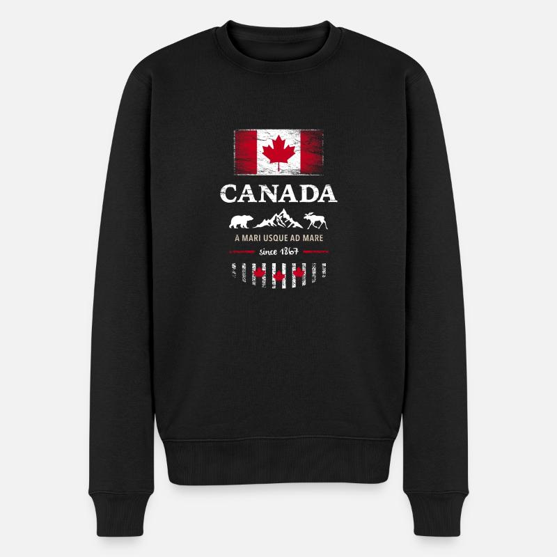 Canada Feuilles d’érable Ottawa Montréal Vancouver Québec - Pull Premium bio Homme - noir