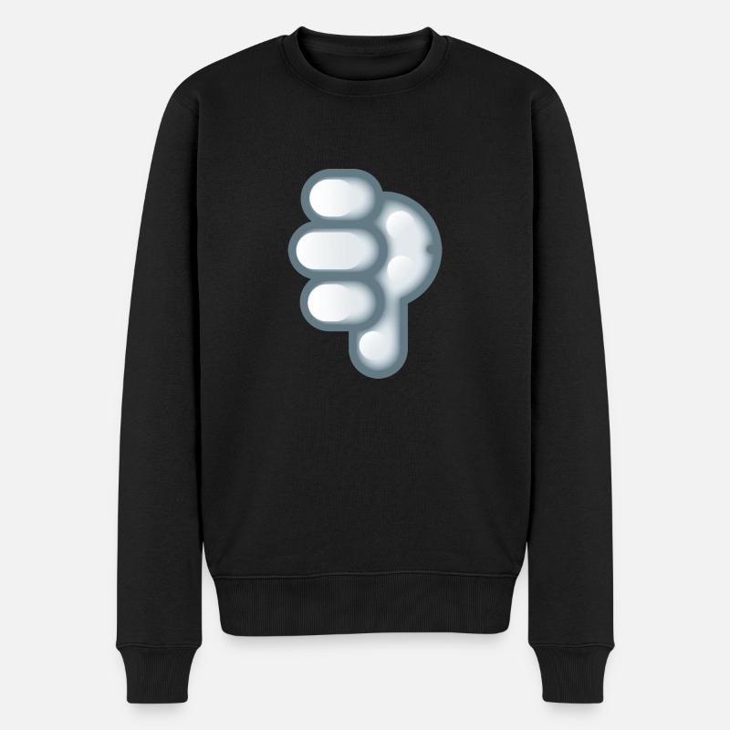 Smiley Hand Signal Down - Pull Premium bio Homme - noir